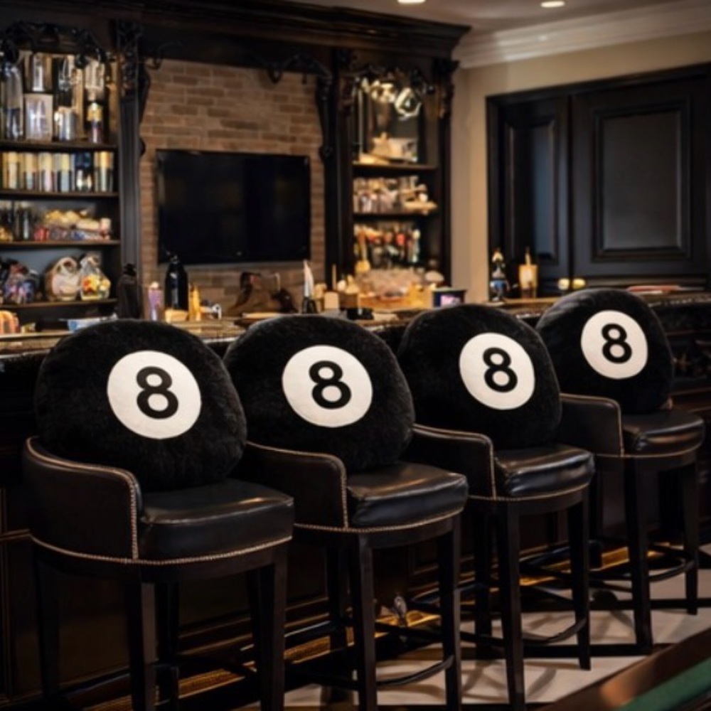 8 Ball Billiards Plush Throw Pillows – 1 pc – Game Room Decor